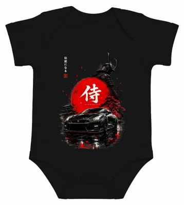 Zdjęcie produktu dla Samurai Strength JDM GTR, japoński samochód sportowy, Pagode, styl Y2K, drifting, body baby, czarny, rozmiar 12/18