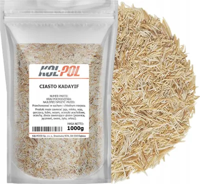 Zdjęcie produktu dla CIASTO KADAYIF KATAIFI 1kg Do Czekolady Dubajskiej wysoka jakość Kol-Pol