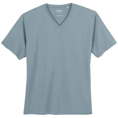 Produktbild von s.Oliver Übergrößen Basic-T-Shirt rauchblau V-Neck