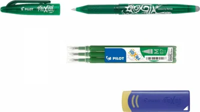Produktbild von Pilot Frixion Ball 0.7 grün + 3 Ersatzminen grün + Radierer