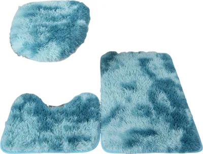 Produktbild von 3-teiliges Badezimmerteppich-Set, superweiche Mikrofaser, U-förmige Konturmatte, Toilettendeckelbezug-Set, rutschfestes Badteppich-Set