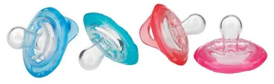 Productafbeelding van Nuby Natural Flex Cherry Fopspeen 6-36 Mnd Groen/Blauw (1 stuk)