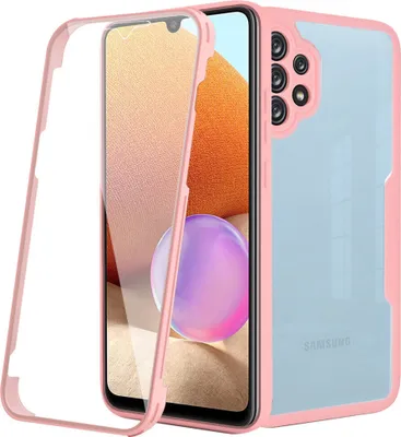 Produktbild von Samsung Galaxy A32 4G Schutzhülle, Eingebautem Displayschutz 360 Grad Komplettschutz Handyhülle für Samsung A32 4G Pink