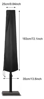 Produktbild von Sonnenschirm-Abdeckung - Schutzhülle für Ampelschirm - Wasserdicht - Polyester - Für Garten und Terrasse - 183 x 25 x 35 cm