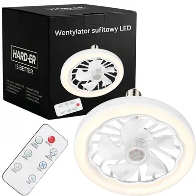 Obrázok produktu pre Stropný ventilátor s osvetlením LED E27, 3 stupne rýchlosti, diaľkové ovládanie, nastaviteľný jas, tichá prevádzka