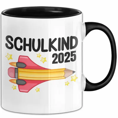 Produktbild von Trendation - Einschulung Junge Mädchen Geschenk Schultüte Füllung Tasse Schulstart 1. Schultag Schuleinführung Schulanfang Geschenkidee Schulkind 2022 (Schwarz)