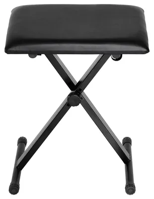 Image de Banc de piano, tabouret de piano pliable, structure en X, banc de piano à hauteur réglable, revêtement en similicuir, noir | 39 x 29 cm | jusqu'à 100 kg | 37–47 cm