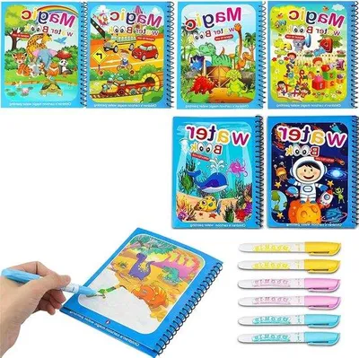 Zdjęcie produktu dla Zestaw do malowania farbami wodnymi, 6 elementów, wielokrotnego użytku, dla dzieci od 3 lat