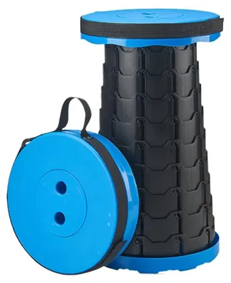 Produktbild von Teleskop Klapphocker Blau Tragbar für Camping und Outdoor