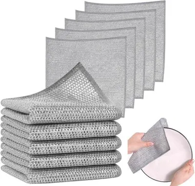 Produktbild von 10 Stück Draht-Geschirrtücher - zweiseitiges Spültuch - 30x30cm - vielseitiges Spültuch - Wiederverwendbar - für Küchenutensilien