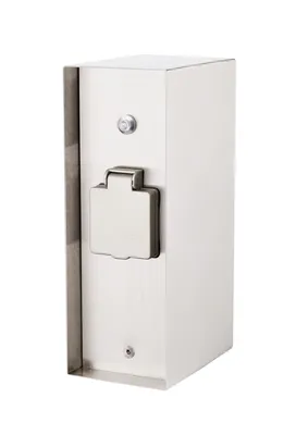 Produktbild von ORIO 3-fach Steckdosensäule eckig in Eisen gebürstet mit Sensor, IP44