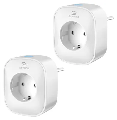 Productafbeelding van Slimme Wifi Stekker met Stroomverbruikmeter, Compatibel met Alexa en Google Assistant, Set van 2