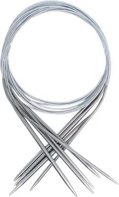 Immagine prodotto di Set di ferri a spirale in acciaio inossidabile da 80 cm, 6 pezzi, per lavoro a maglia e uncinetto