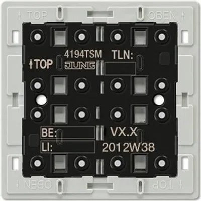 Produktbild von JUNG 4194 TSM. Übertragungstechnik: Verkabelt. Produktfarbe: Schwarz, Grau, Steuerung: Knöpfe. Eingangsspannung: 21 - 32 V. Temperatursensor der Betriebstemperatur: -5 - 45 °C (4194TSM)