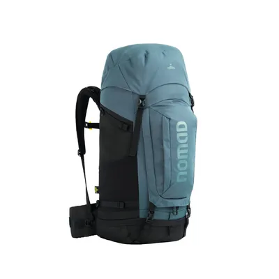 Produktbild von NOMAD® Batura Premium 55 L Trekkingrucksack Stahlblau mit Frontloader inkl. Flightbag/Regenhülle