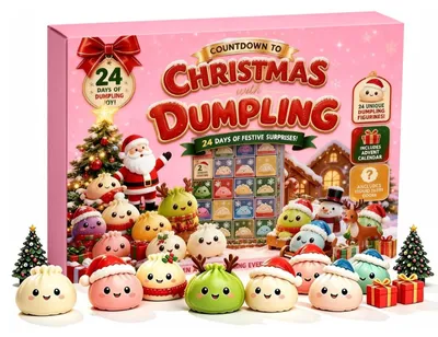 Imagen del producto de Calendario de Adviento 2026 con Squishy Adorables Dumpling Squishy Calendario de Adviento A Beige