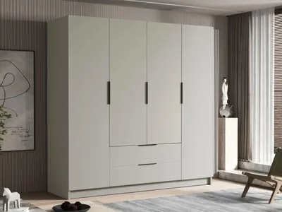 Obrázok produktu pre Veľká šatníková skriňa 200 cm BETILA - kašmír / čierna
