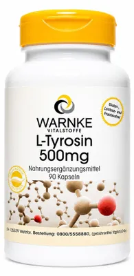 Image de WARNKE Produits de santé L-Tyrosine 500 mg gélules, 90 gélules