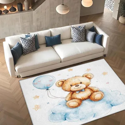 Immagine prodotto di Tappeto a pelo lungo a forma di orsetto, ideale per bambini