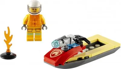 Image de Briques LEGO 30368 Bateau du pompier de la ville