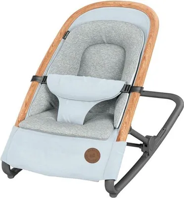 Productafbeelding van 2-in-1 baby schommelstoel, lichtgewicht wipstoel met comfortabel zitkussen, geschikt voor baby's van 0 tot 9 kg, kleur: Essential Grey (lichtgrijs)