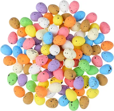 Productafbeelding van Paasdecoratie-eieren - Set van 100 - Mini schuim - Vogeleieren