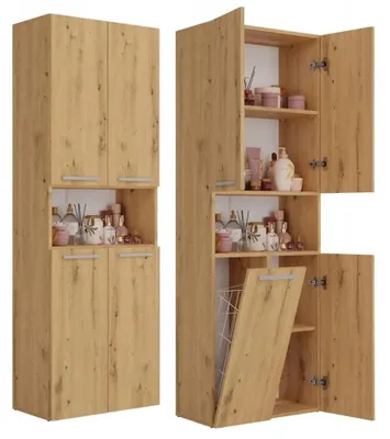 Produktbild von Topeshop NEL 1K DK ART KPL, Eiche, Frei stehend, 5 Regale, 4 Tür(en), Partikelbord, Matt