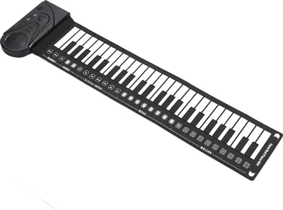 Immagine prodotto di Tastiera con altoparlante a 49 tasti con rotelle, tasti multifunzione portatili, pieghevole, elettronica per l'allenamento, nera