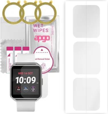 Produktbild von apgo 3 Stück Schutzfolie, klar, kompatibel mit Timex iConnect Smartwatch, Hydrogel Displayschutzfolie mit Positionierhilfe, Displayfolie, robust und kratzfest