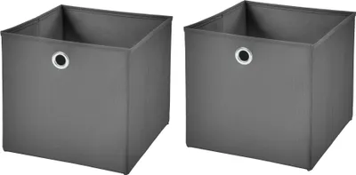 Produktbild von 2 Stück Dunkelgrau Faltbox 33 x 33 x 33 cm Aufbewahrungsbox faltbar