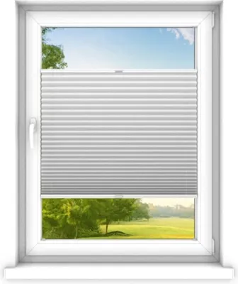 Produktbild von time4blinds - Plissee Rollo, Faltrollo, Sichtschutz, Silber, 60x150cm