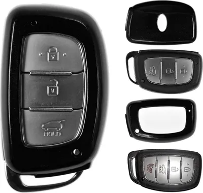 Produktbild von Auto Schlüssel Kunststoff Hülle ABS Plastik Schutz Cover Schwarz kompatibel mit Hyundai Tucson i40 i10 i20 ix35 KEYLESS SMARTKEY