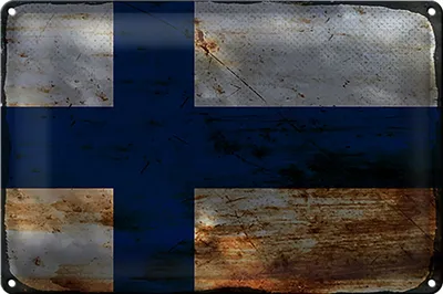 Produktbild von Blechschild Flagge Finnland 30x20cm Flag of Finland Rost