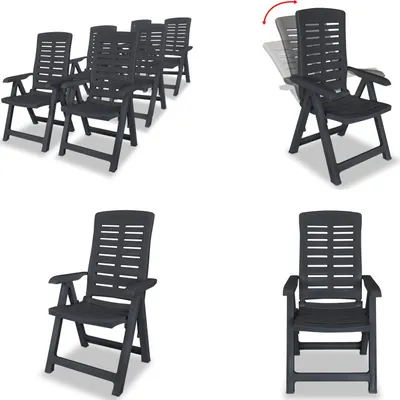 Image de vidaXL Chaises longues de jardin 6 pcs. Anthracite - Chaise de jardin - Chaises de jardin - Chaise pliante