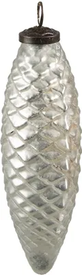 Produktbild von Clayre & Eef Weihnachtskugel XL Ø 7 cm Silberfarbig Glas
