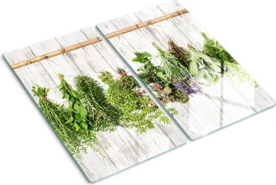 Obrázek produktu pro Kryt varné desky – Kryt na indukční desku – Ochranná skleněná deska – 2x30x52 cm– Skleněné ochranné desky na sporák –Tvrzené sklo –Bylinný provázek