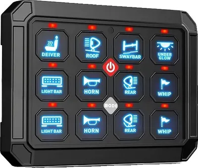 Produktbild von Universelles LED-Schalterpanel, Mehrfachinstallationsmöglichkeiten, Ein-Aus-Steuerung, Anpassbares Design, 12 Gänge