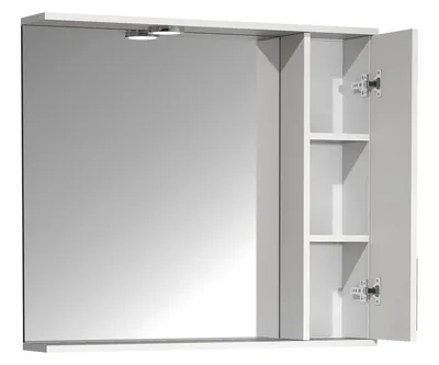 Image de Meuble de salle de bain intemporel | Dimensions env. H. 71 x W. 75 x D. 14 cm | espace de rangement suffisant | Armoire miroir avec éclairage - Lisalo XL