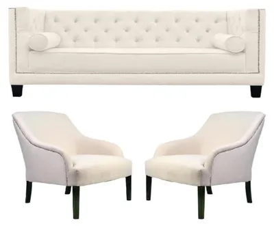 Produktbild von Weiß Chesterfield Sessel xxl Big Textil Stoff Couchen Kreative Möbel Sofas