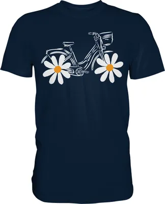 Produktbild von Fahrrad Gänseblümchen Shirt Garten Fahrradfahrer Gärtner – Navy / XXL