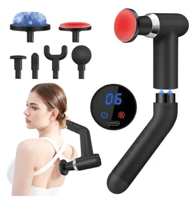 Produktbild von Massagepistole mit Wärme und Kältefunktion, Massage Gun für Tiefengewebe, 20 Stufen,LCD-Touchscreen,7 Massageköpfe für Nacken Rücken Muskelentspannung