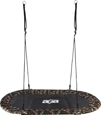 Produktbild von Aga Nestschaukel 150 x 79 cm, Ovale Hängeschaukel, Schaukel verstellbar Garten-Schaukel 150 Kg belastbar, Hängeschaukel für Kinder und Erwachsene, Camouflage