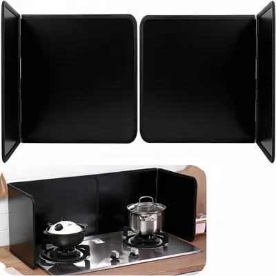Imagen del producto de Omgoods - Panel protector para salpicadero de cocina, acero inoxidable, 40 cm