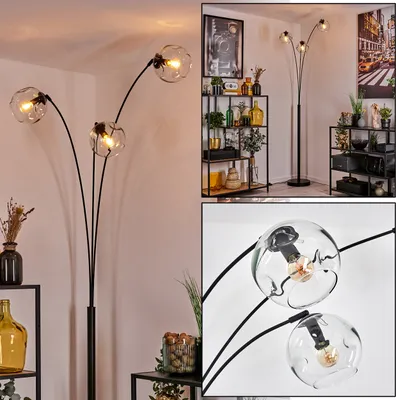 Produktbild von Villamare Stehlampe aus Metall/Glas in Schwarz/Klar