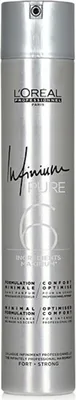 A silver aerosol can of L'Oréal Professionnel hairspray.