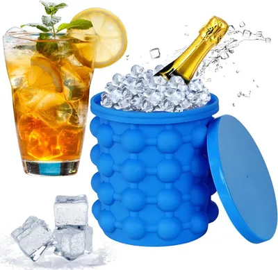 Produktbild von Eisbehälter, Eiswürfelbehälter, Eiswürfelform, 2-in-1 XXL-Kühlbox
