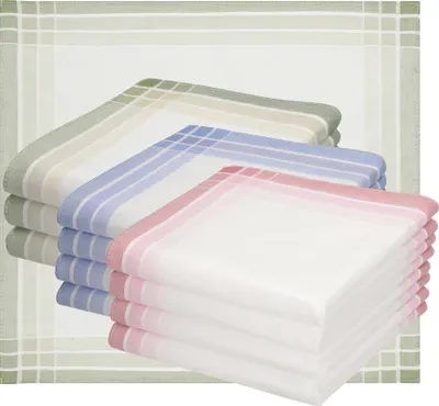 Produktbild von Betz 12 Stück Damen Stoff Taschentücher Set Selma Größe ca. 28x28 cm 100% Baumwolle Farbe - Dessin 6 Selma