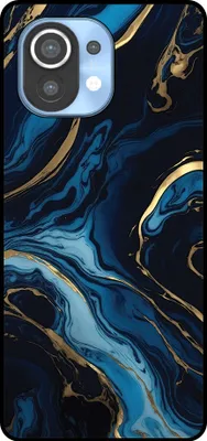 Produktbild von Smartphonica Handytasche Passend für Xiaomi Mi 11 mit Marmordruck - TPU zurück Abdeckung Fall Gold blau Marmor Design - Gold Blau