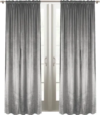 Obrázok produktu pre Zamatový záves na stuhe, svetlosivý 135x250 cm, L390