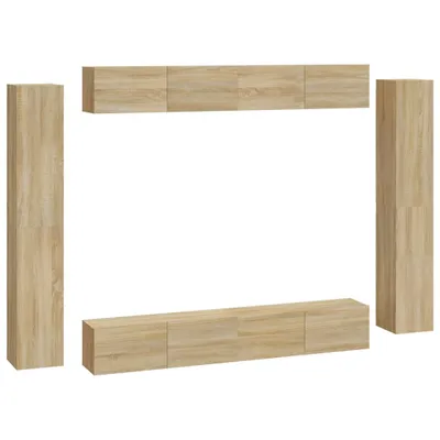 Produktbild von vidaXL 8-tlg. TV-Schrank-Set Sonoma-Eiche Holzwerkstoff
